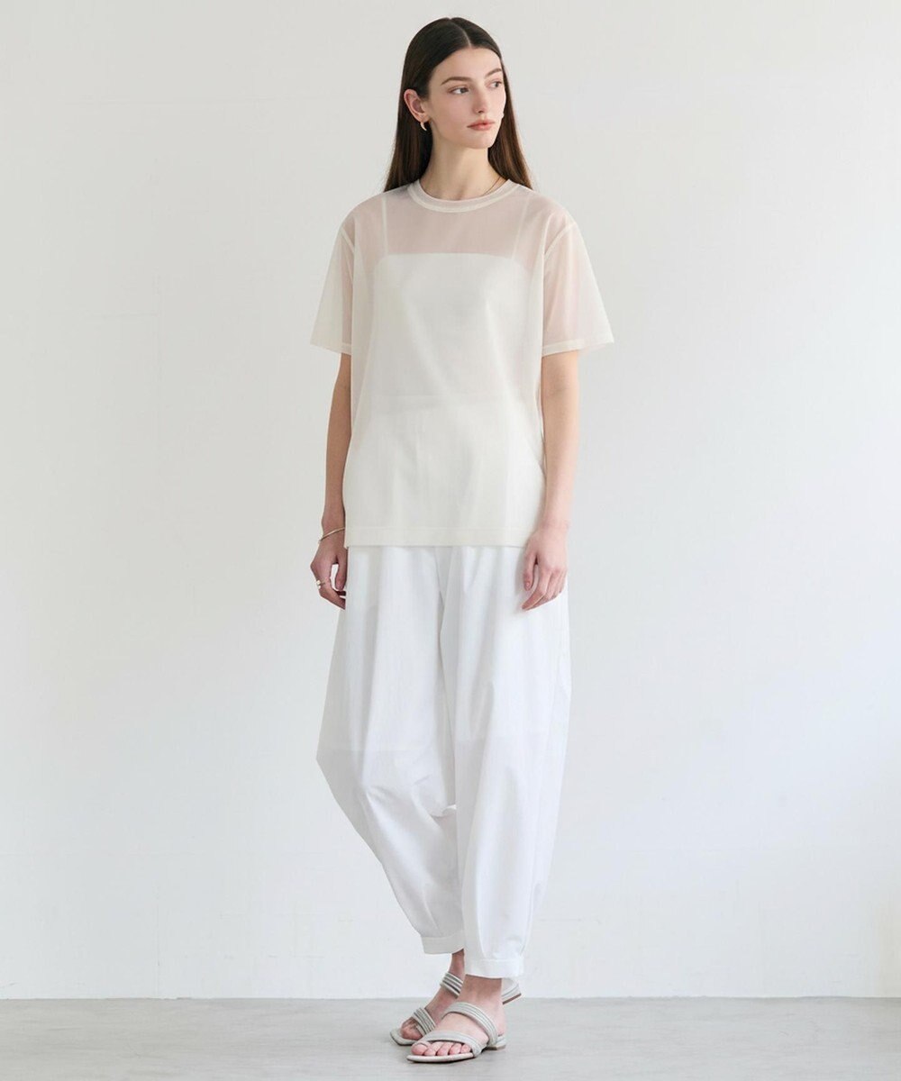 BEIGE， SELEN / リブコンビ シアーTシャツ 