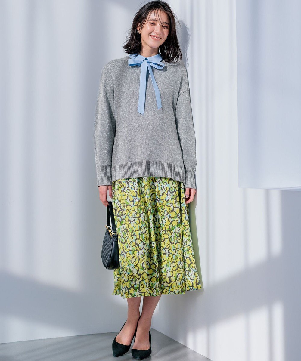 組曲 プランタンプリント フレアスカート 