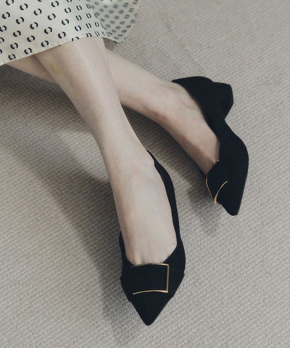 YECCA VECCA バックルローヒールパンプス 