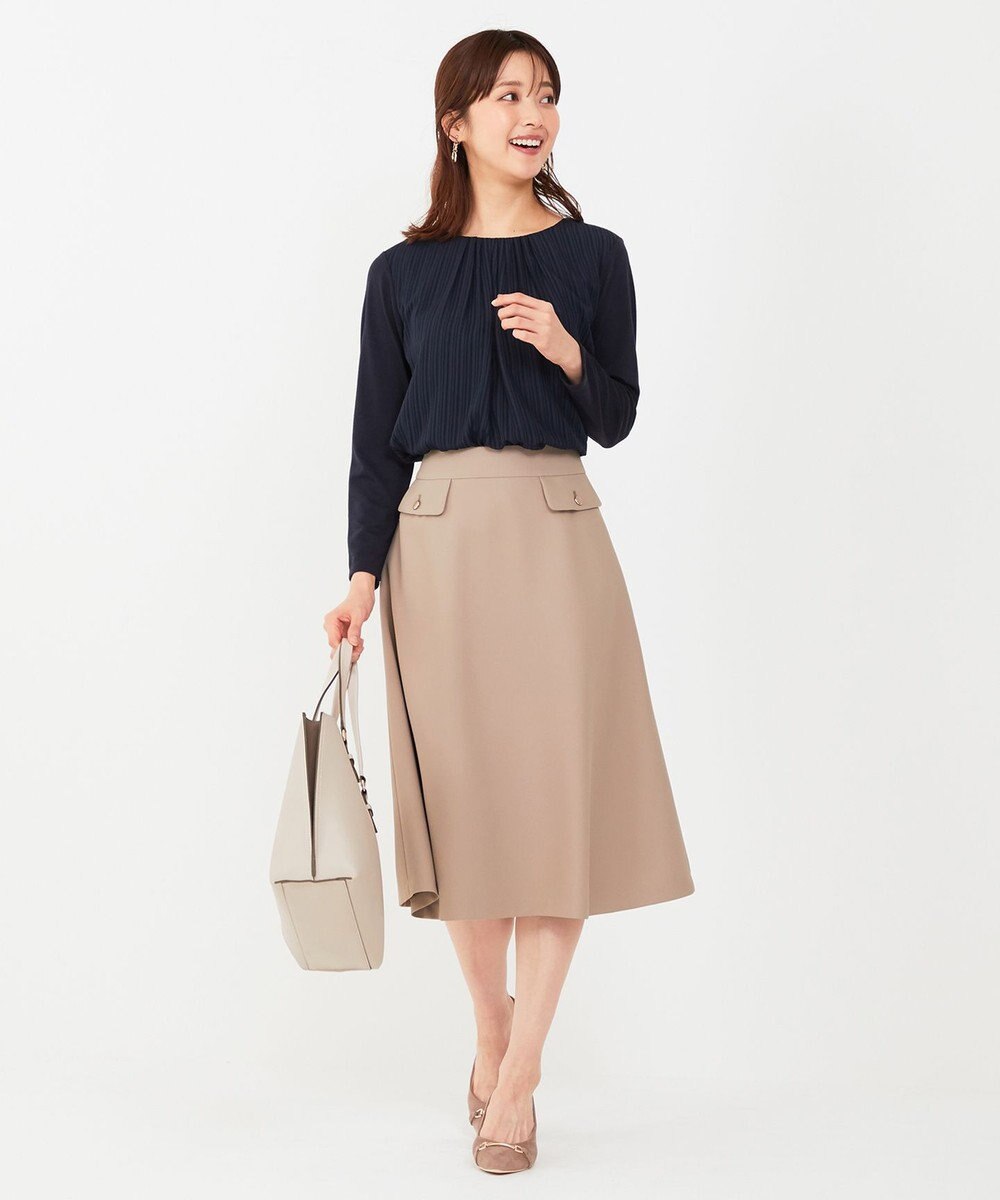 ANY SIS L 【吸水速乾・UVケア】コンフォートジャージー シフォンコンビ カットソー 