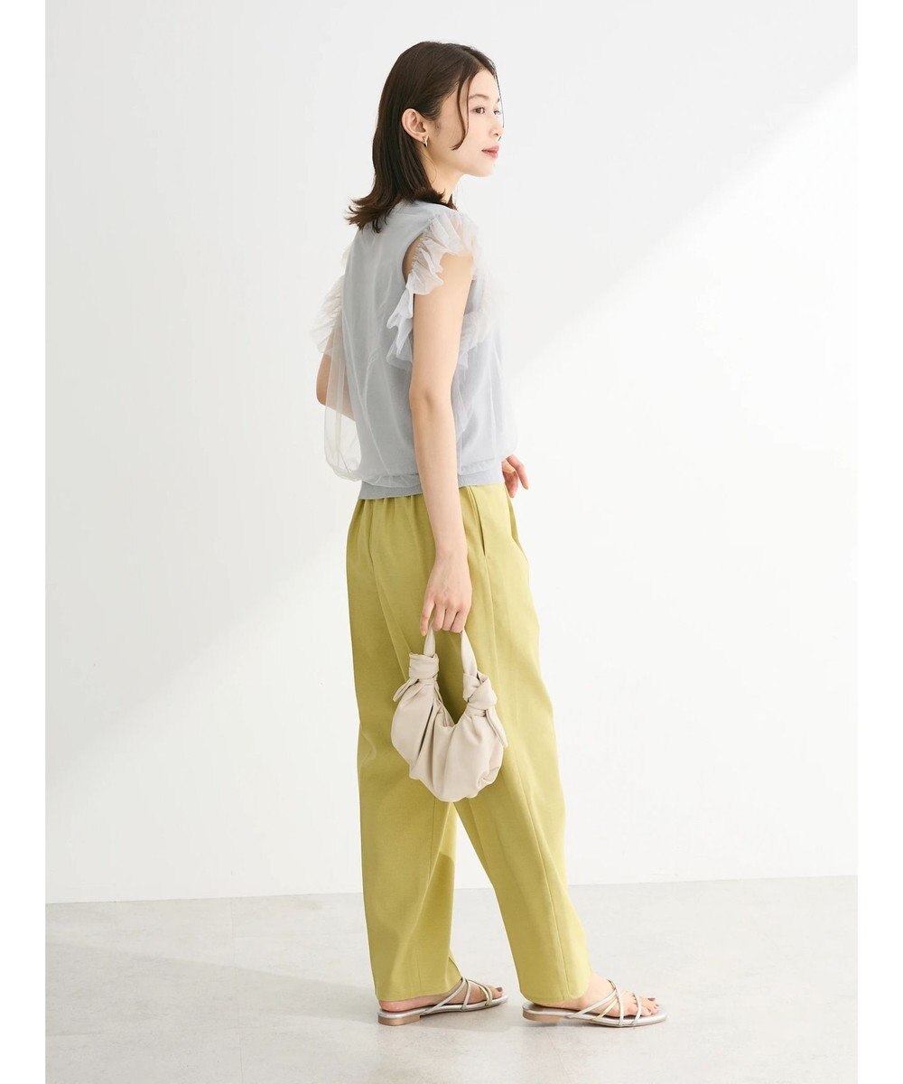 Green Parks ・swing by チュールレイヤーノースリーブニット 