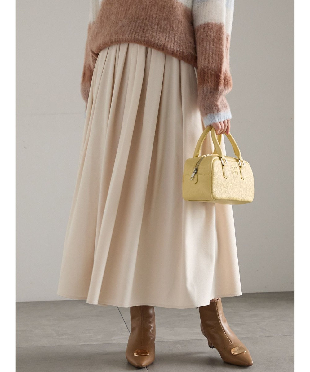 Te chichi フラッフィーツイルタックフレアスカート 