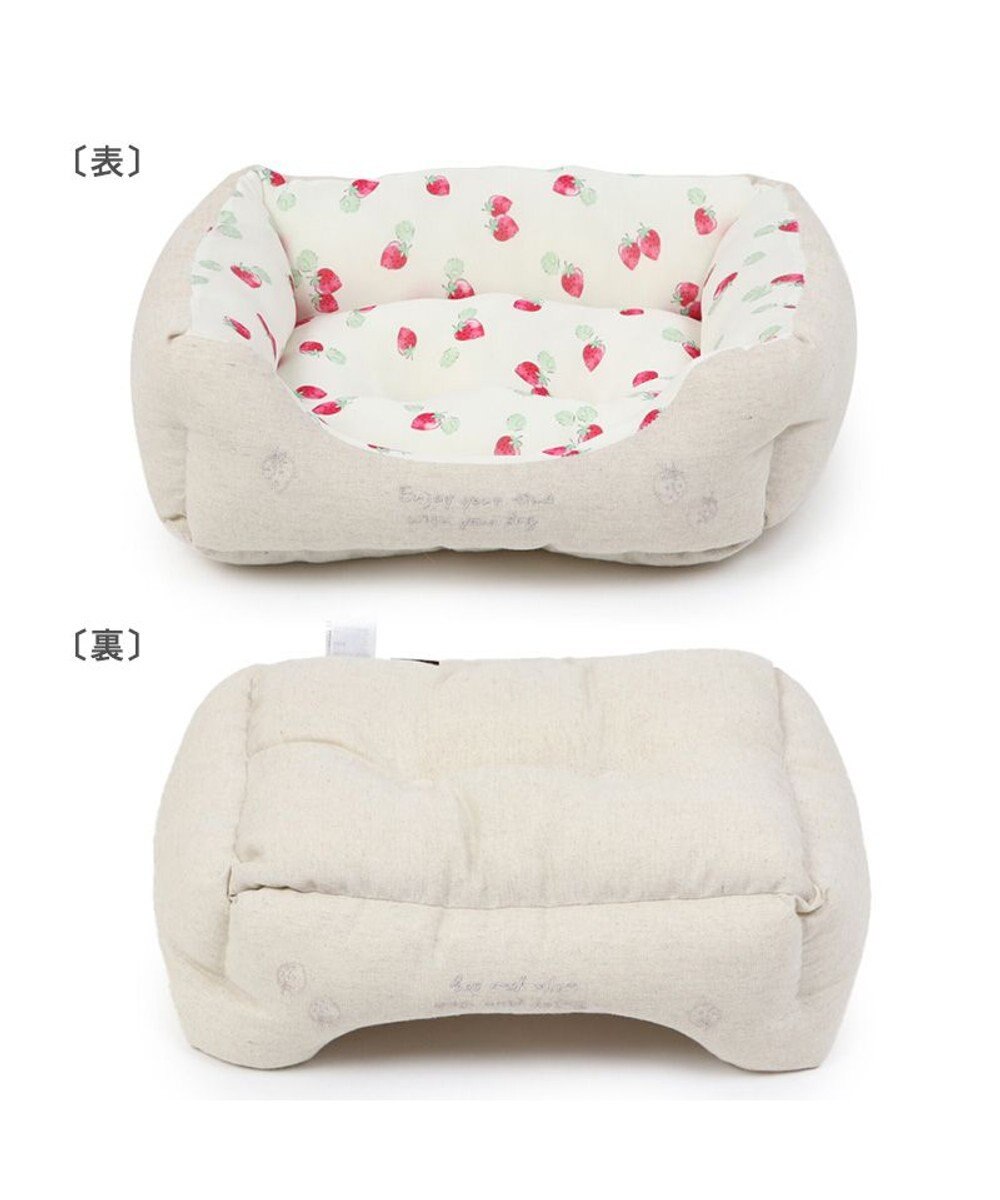 PET PARADISE 苺柄 四角型クール カドラーベッド（38cm） 