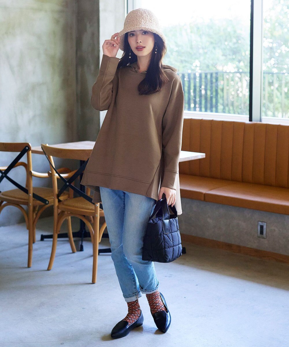 Tiaclasse 【洗える】バックフレアダンボールパーカー 