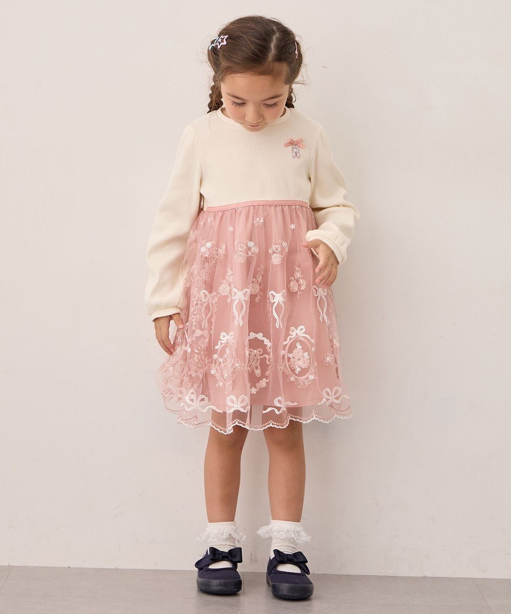 ANY KIDS バレエ刺繍チュールワンピース 