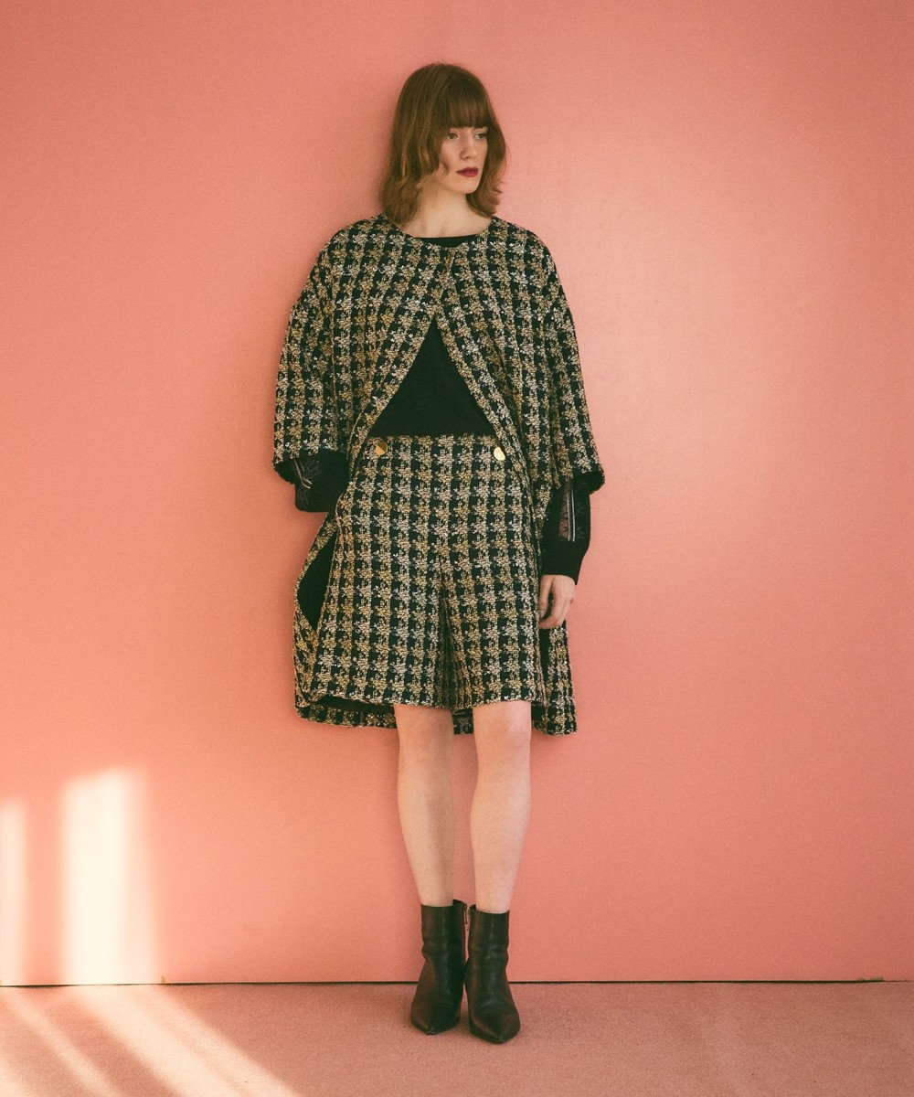 GRACE CONTINENTAL シャイニーツイードコート 