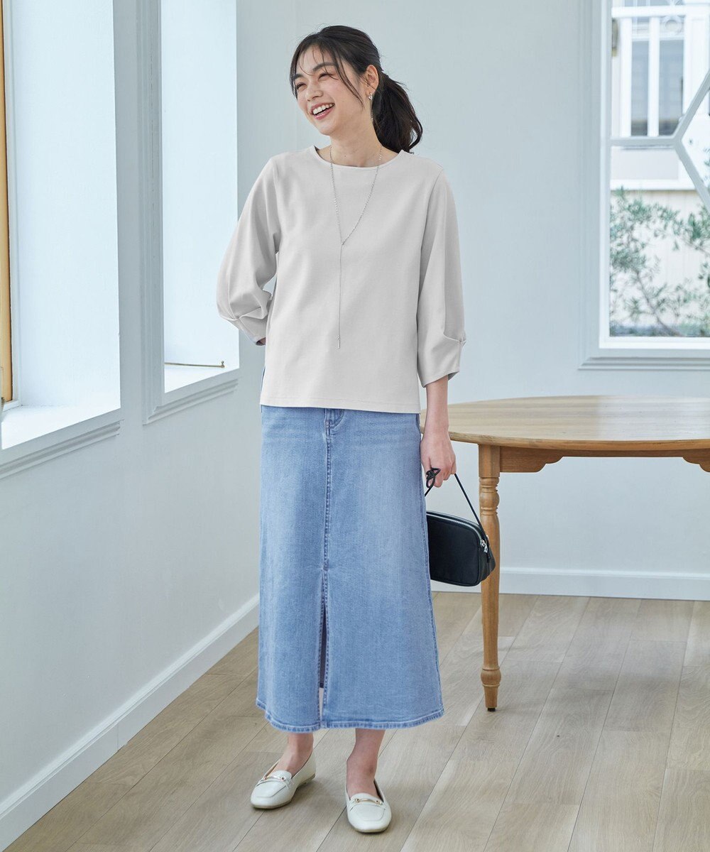 ANY L フロントスリットデニムスカート 