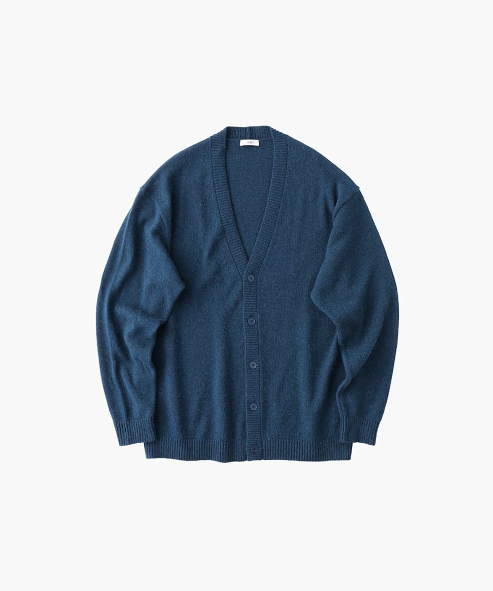 ATON ALPACA WASHI | オーバーサイズカーディガン - UNISEX NAVY