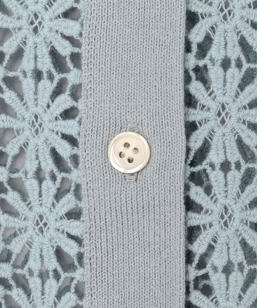 組曲 【先行予約・前後着用可】コットンフラワーレーシー カーディガン 