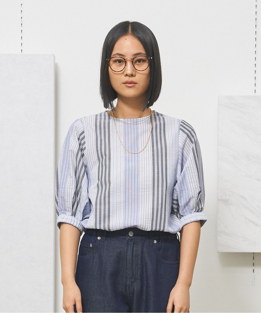 J.PRESS YORK STREET 【WOMEN】マルチストライプ ブラウス 