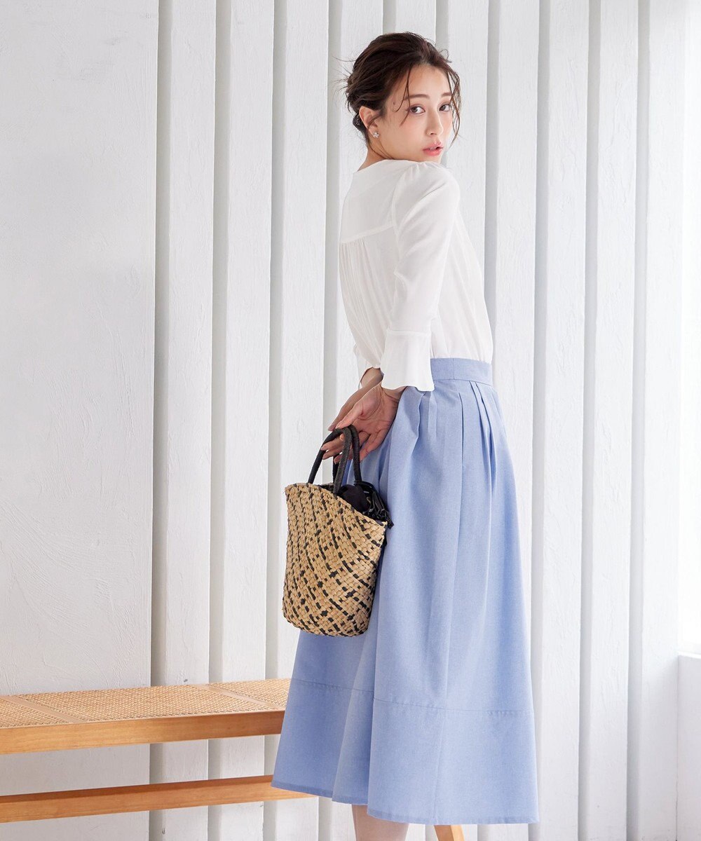 Tiaclasse 【洗える】ハートネックフレア袖ブラウス 