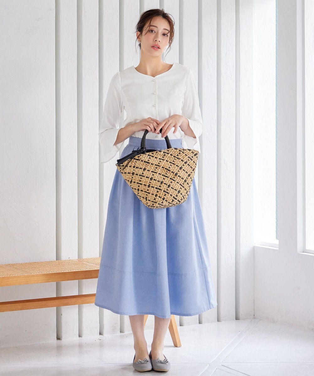 Tiaclasse 【洗える】ハートネックフレア袖ブラウス 