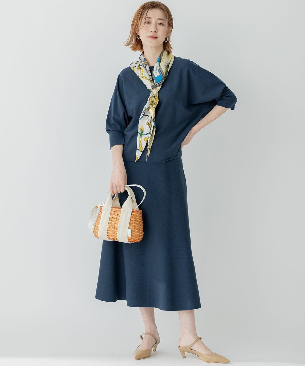 23区 【洗える】テンセルストレッチ フレア ニットスカート 