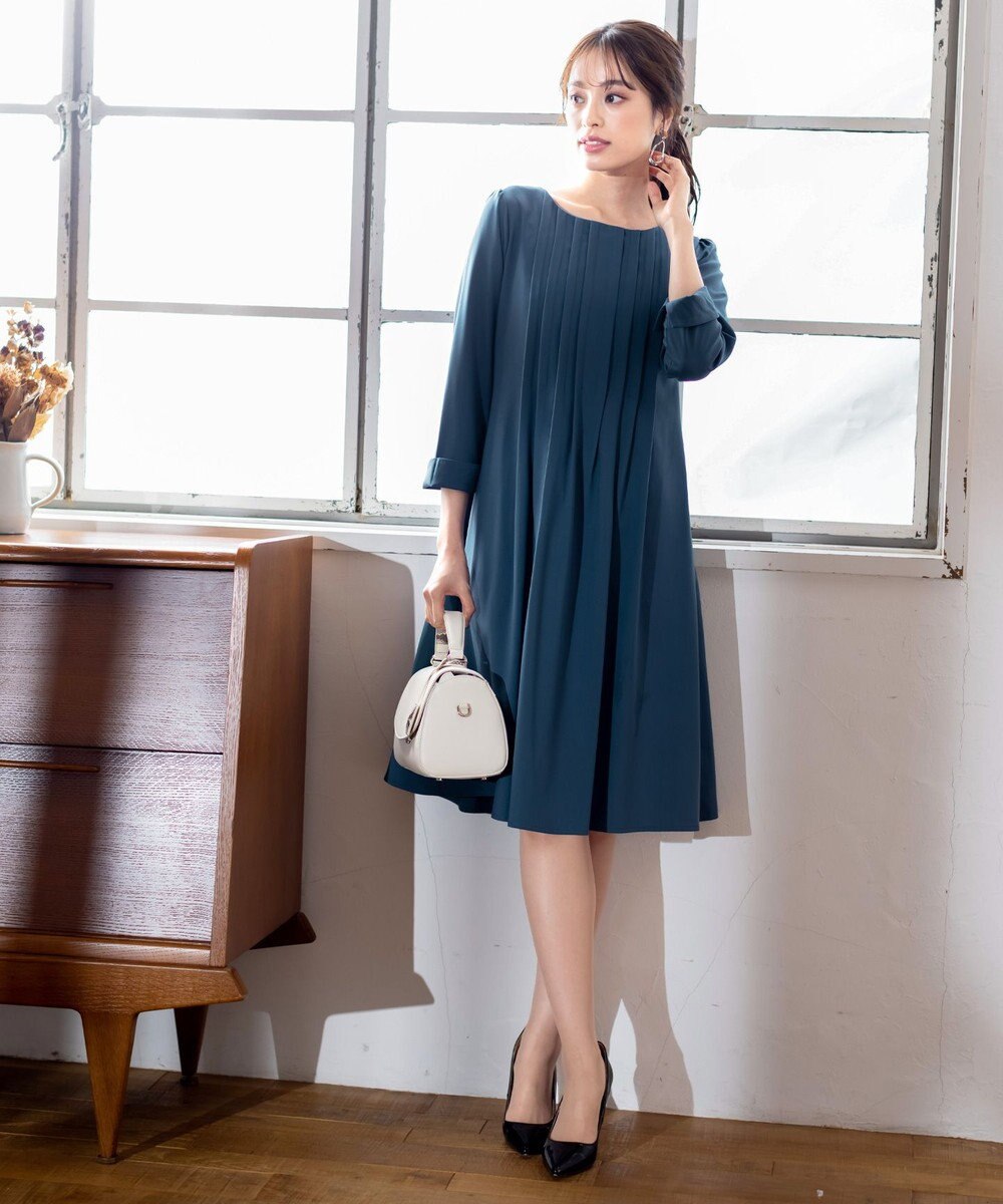 Tiaclasse 【洗える】スタイルアップも叶うピンタックワンピース 