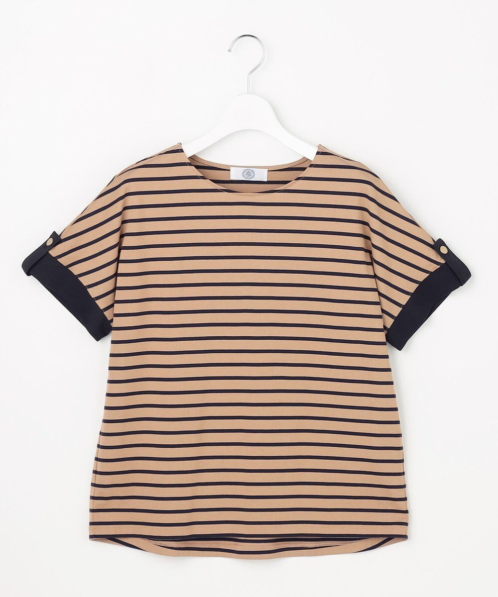 J.PRESS LADIES L 【一枚で着映え】バイカラーボーダー クルーネック カットソー 