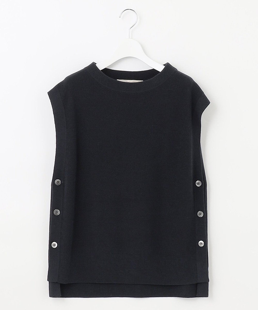 自由区 【洗える/セットアイテム】ウールブレンドベスト×ストライプワンピ 