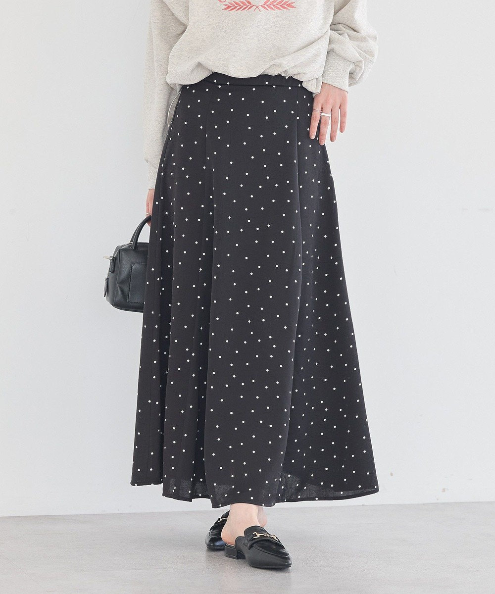 earth music&ecology サテンフレアスカート 