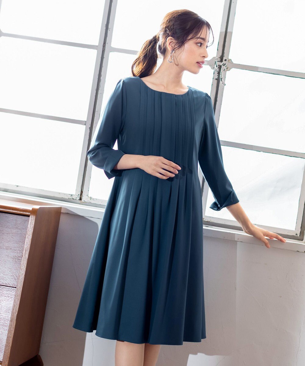 Tiaclasse 【洗える】スタイルアップも叶うピンタックワンピース 