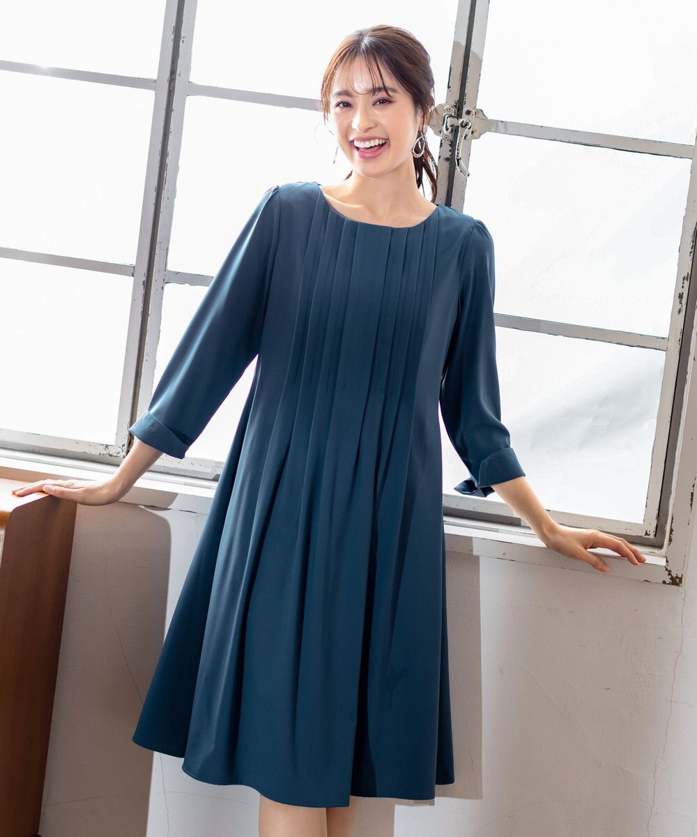 Tiaclasse 【洗える】スタイルアップも叶うピンタックワンピース 