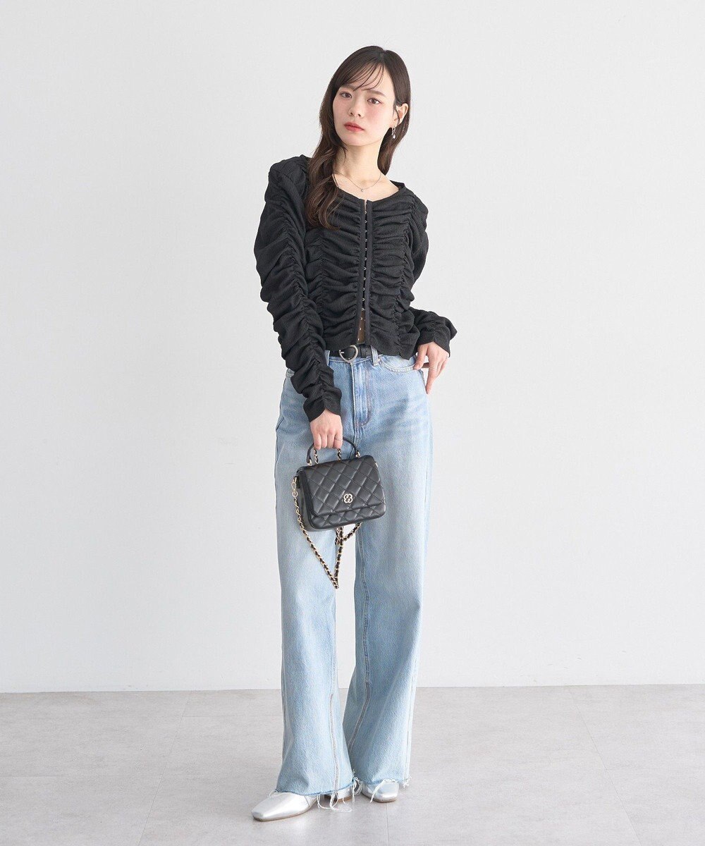 earth music&ecology フロントホックシャーリングトップス 