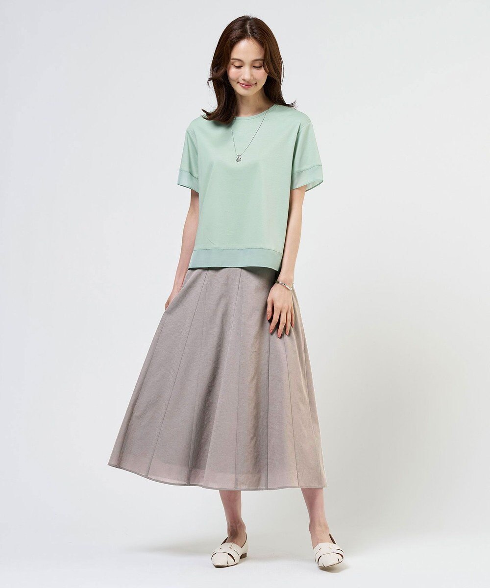 J.PRESS LADIES S 【シーンレスに活躍】コットンスムース シアーデザイン カットソー 