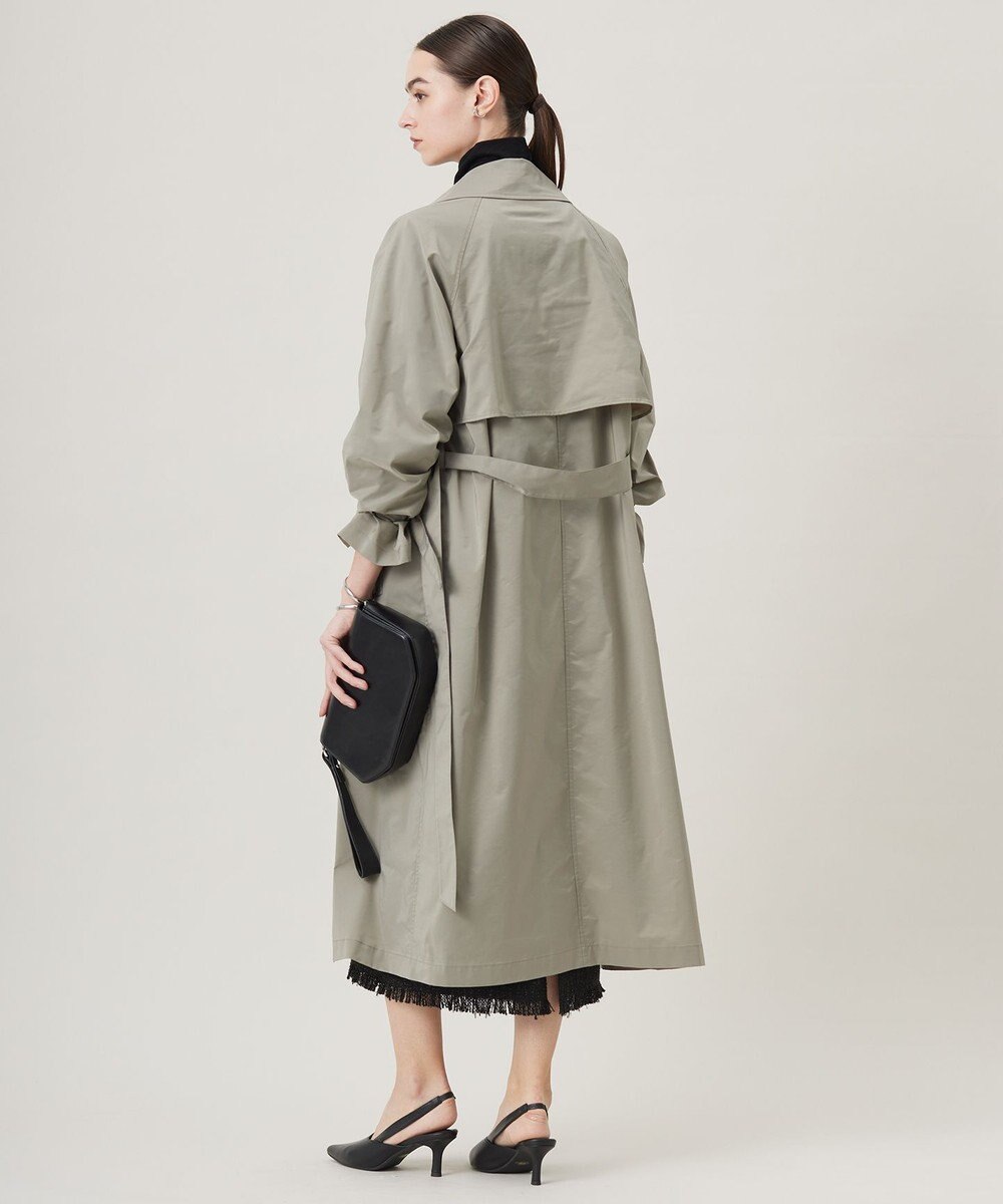 ICB 【撥水加工】メモリーストレッチタフタ トレンチコート 