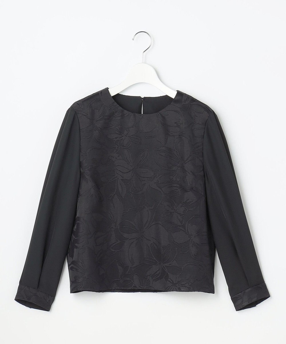 自由区 L 【カタログ掲載・セットアップ対応】フラワーオパールプリントブロッキング ブラウス 