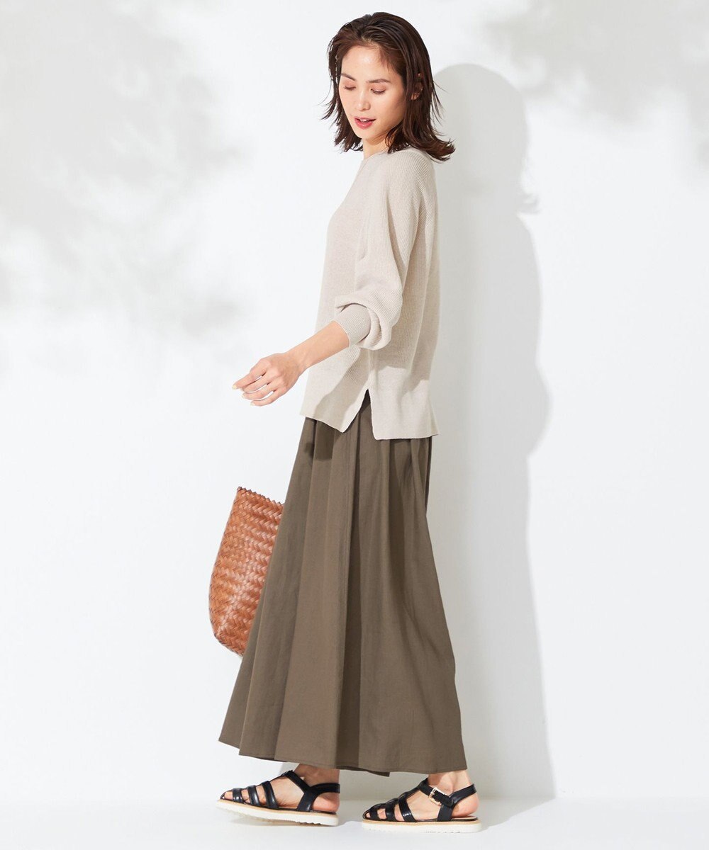 ANY 【接触冷感・UVケア】清涼リネン ガウチョパンツ 