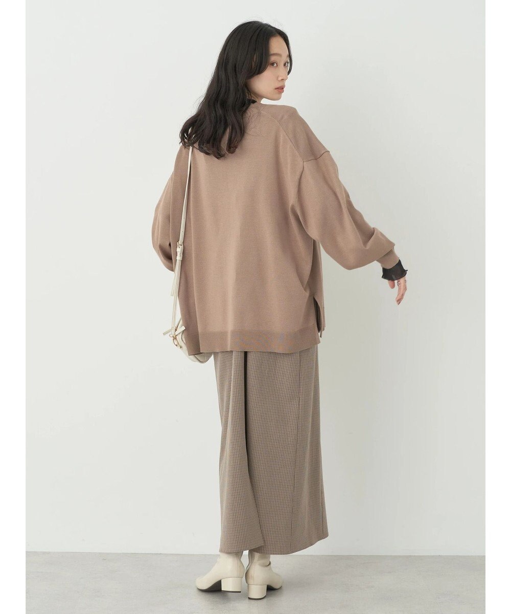 earth music&ecology サイドスリットルーズＶネックカーディガン 