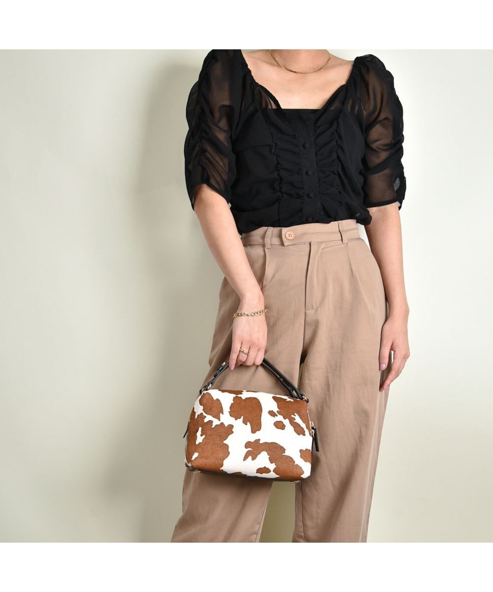 LA BAGAGERIE カウヘアーミニバッグ 