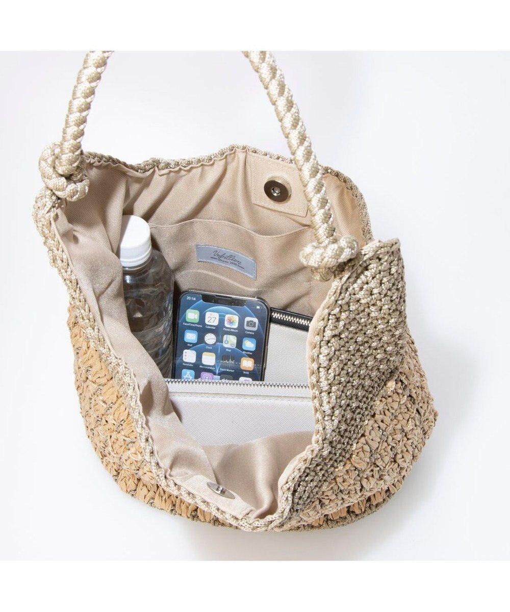 UNBILLION カシュカシュ cachecache / コンビ編みワンハンドルトート 