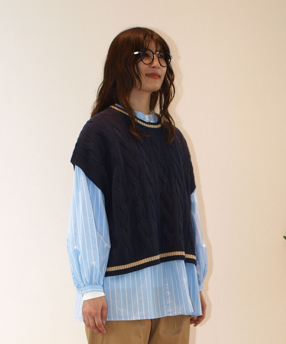J.PRESS YORK STREET 【WOMEN】チルデンクルーネック ニットベスト 