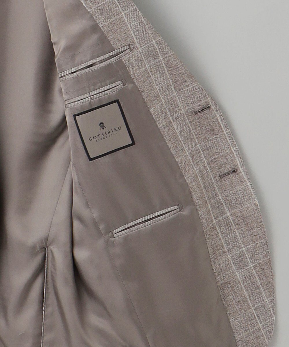 GOTAIRIKU 【CANONICO/カノニコ】サキソニーウールコットンブレンド ジャケット_ブラウンチェック 