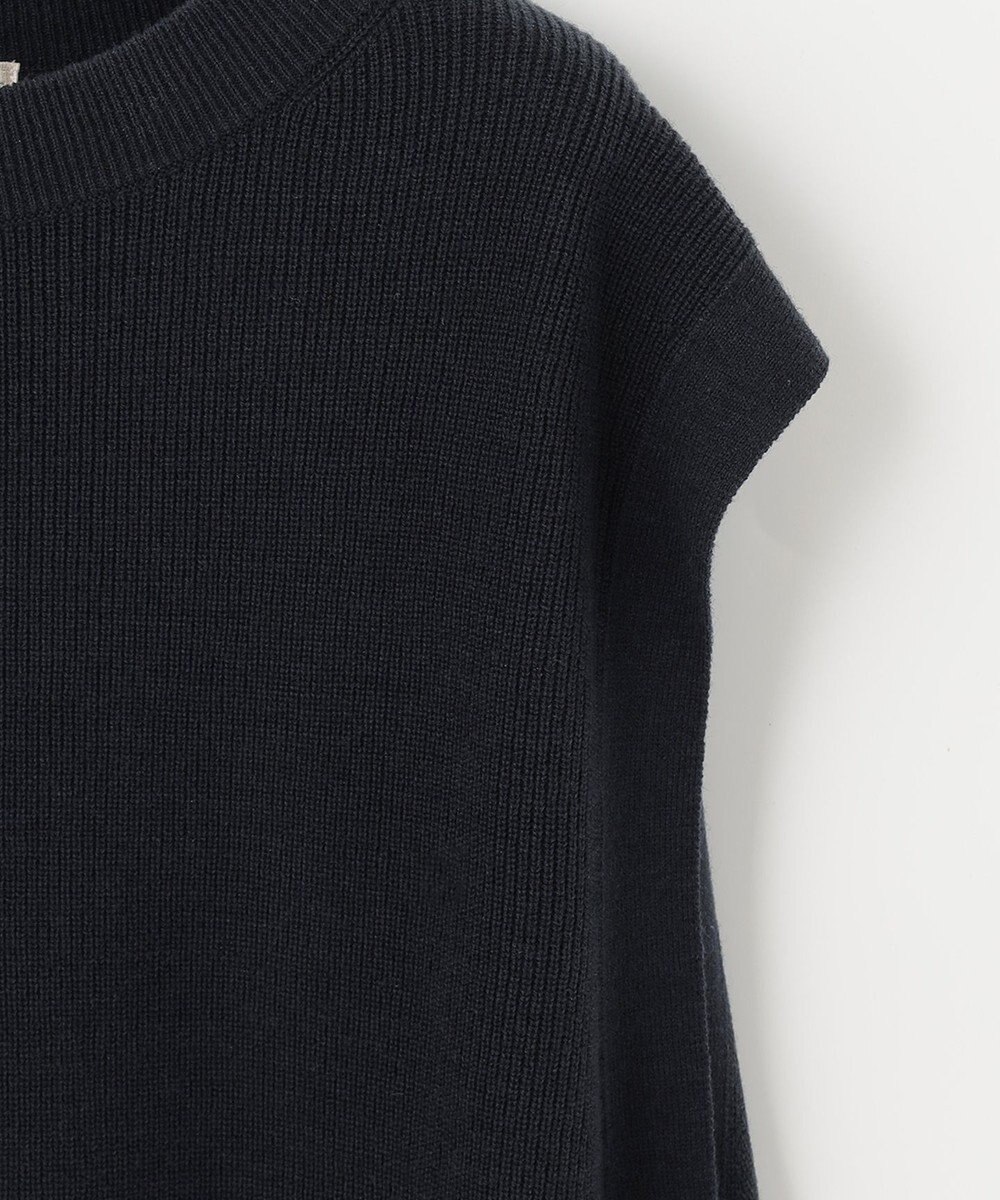 自由区 【洗える/セットアイテム】ウールブレンドベスト×ストライプワンピ 