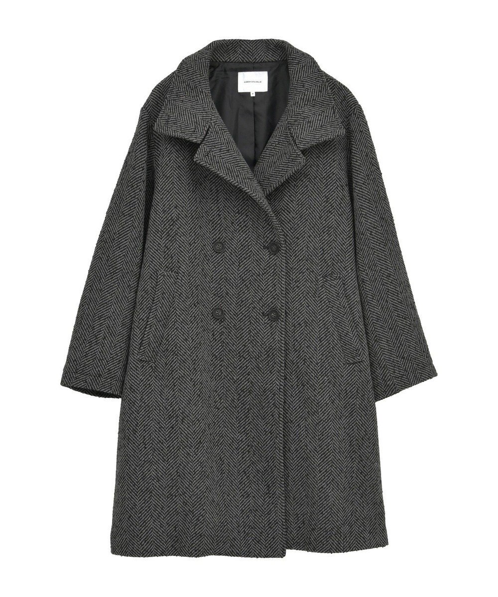 AMERICAN HOLIC ヘリンボーンスタンドカラーコート 