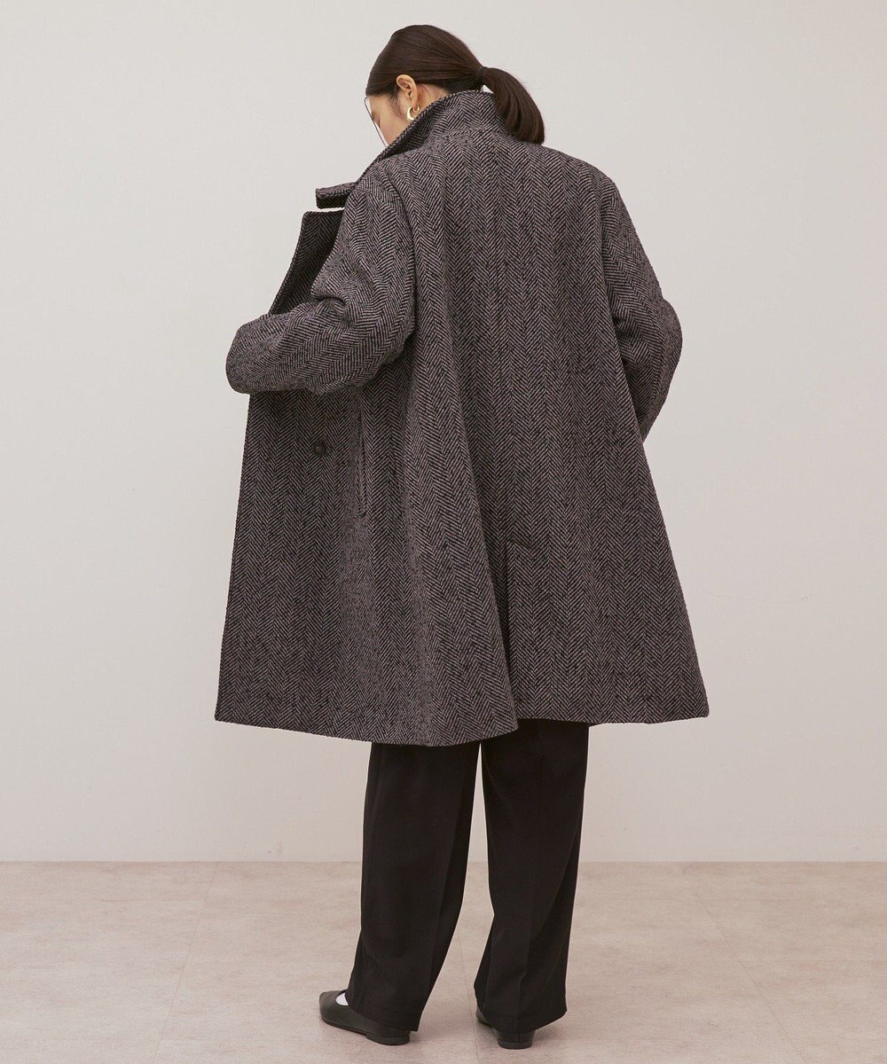 AMERICAN HOLIC ヘリンボーンスタンドカラーコート 