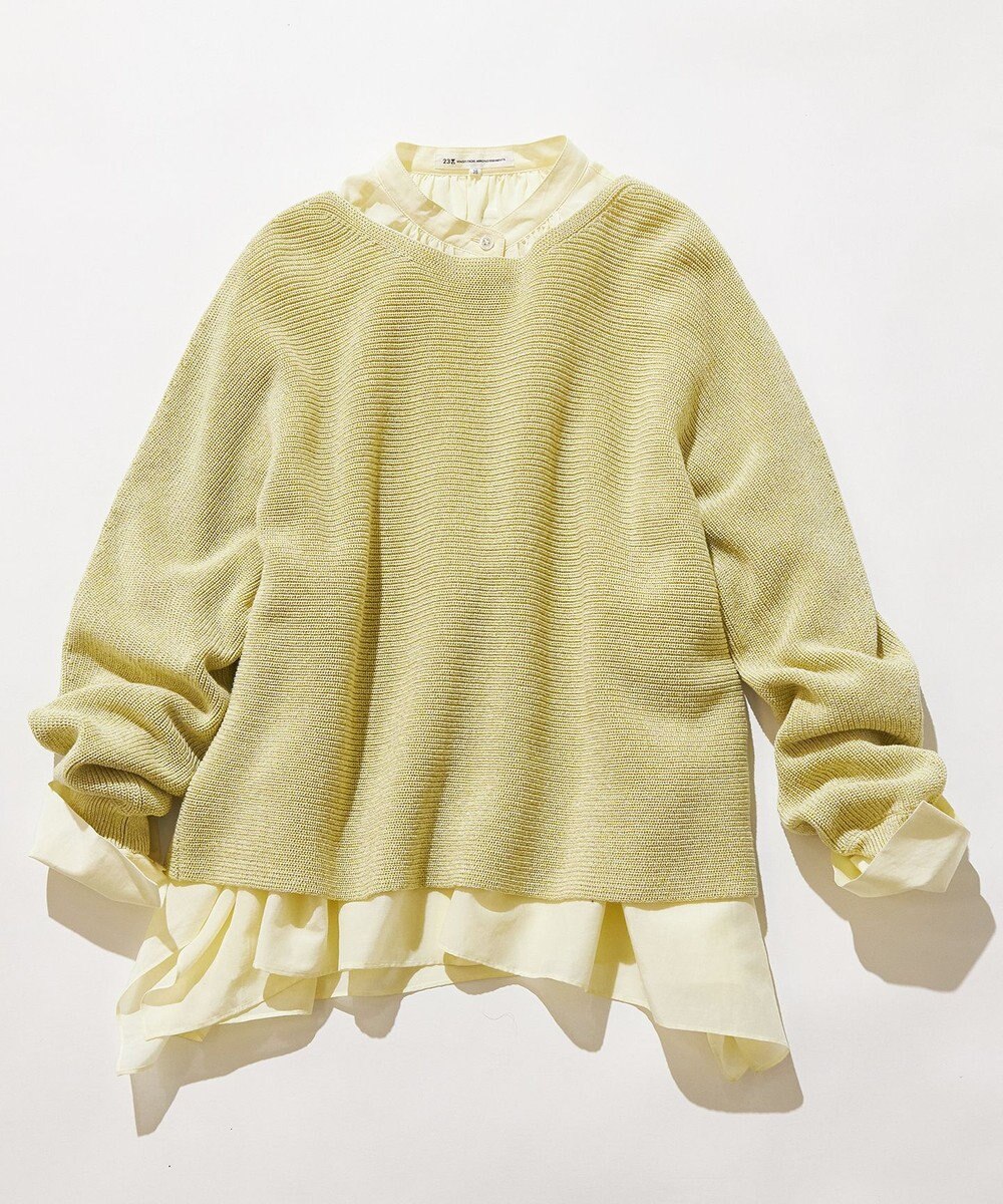 23区 【Oggi3月号掲載/洗える】コットンギマ クロップド ドルマン ニット 