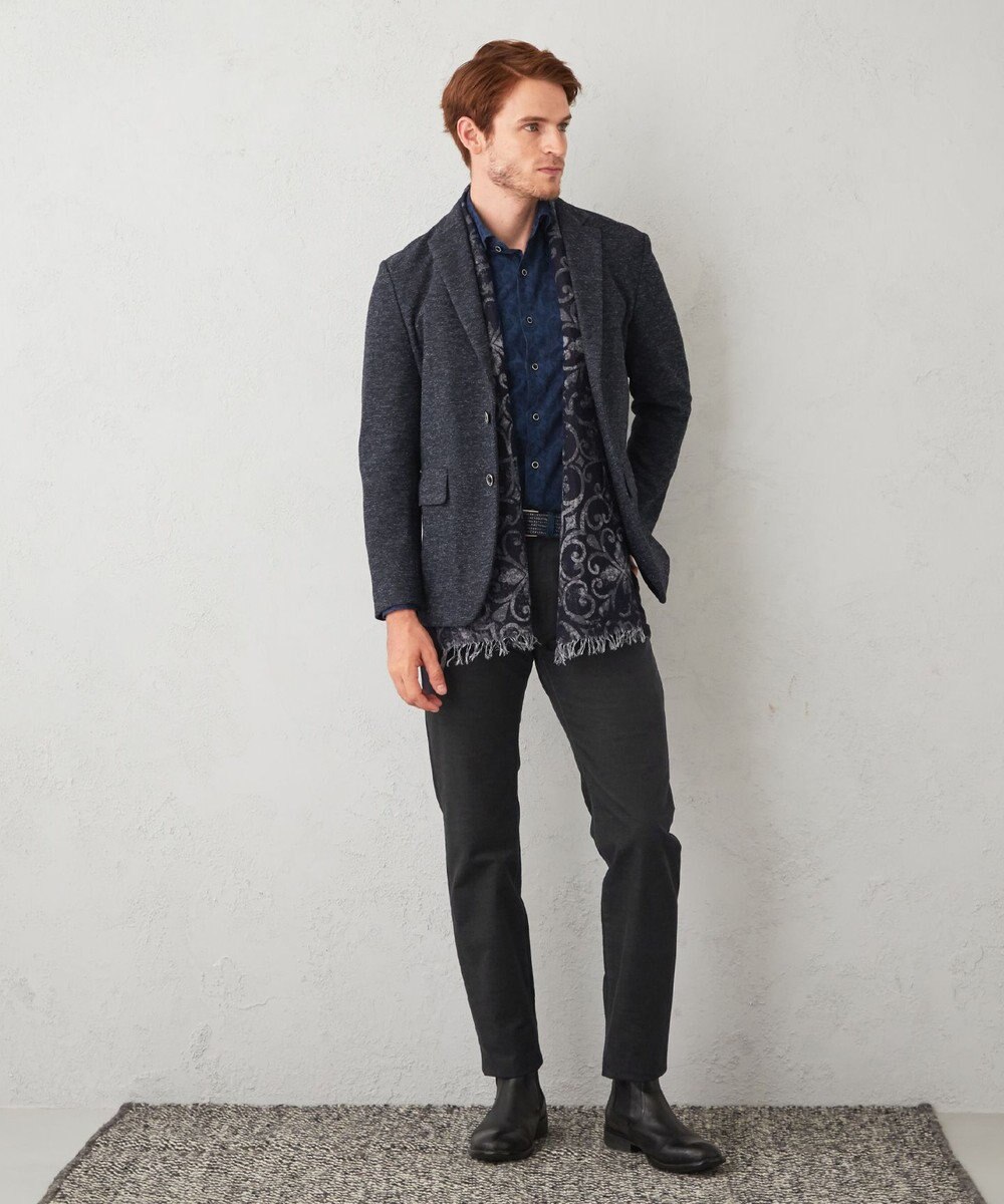 JOSEPH ABBOUD 【ソフトな着心地】ペイズリー柄 コーデュロイシャツ 