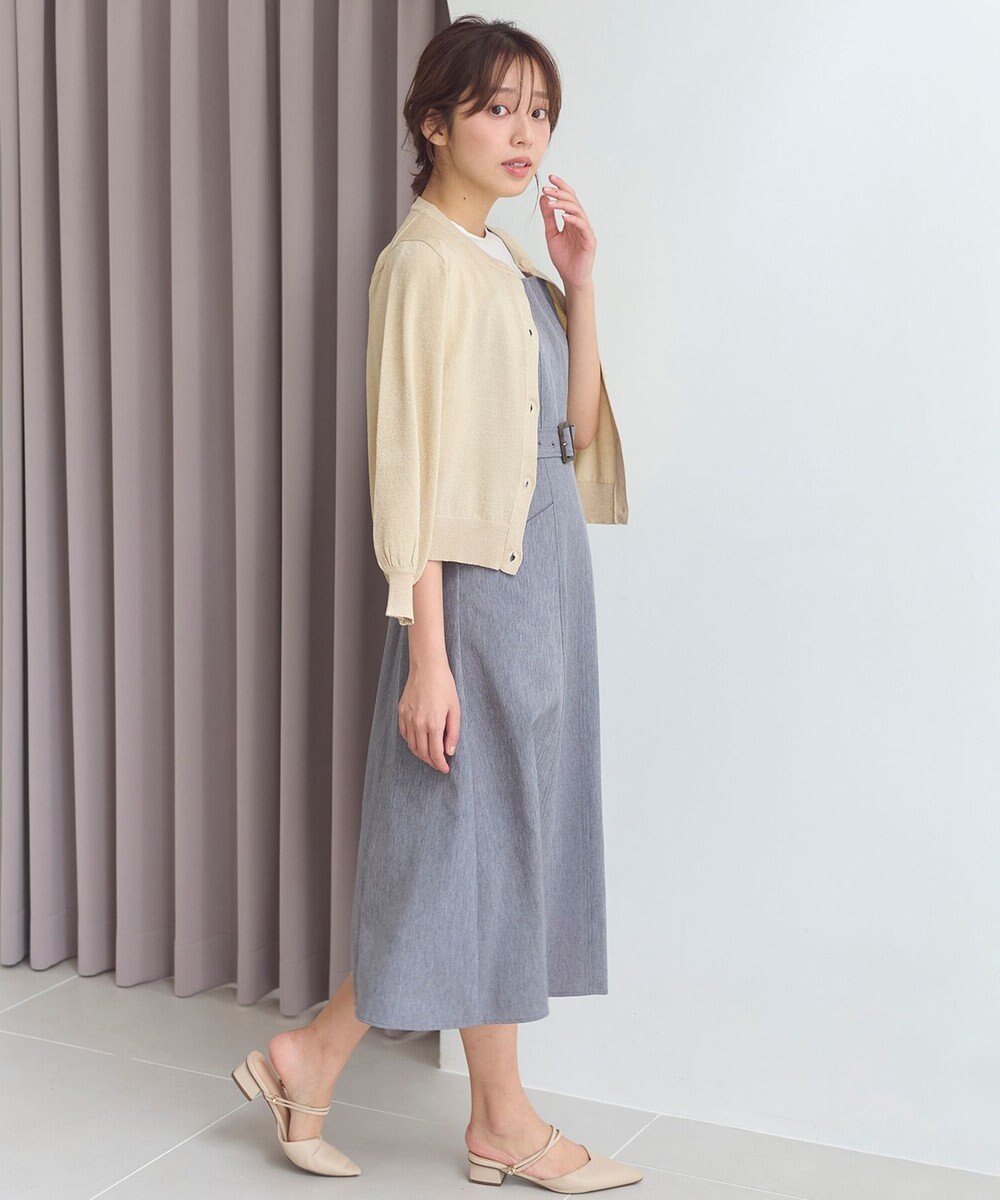 Feroux 【洗える】ラメニットカーディガン 