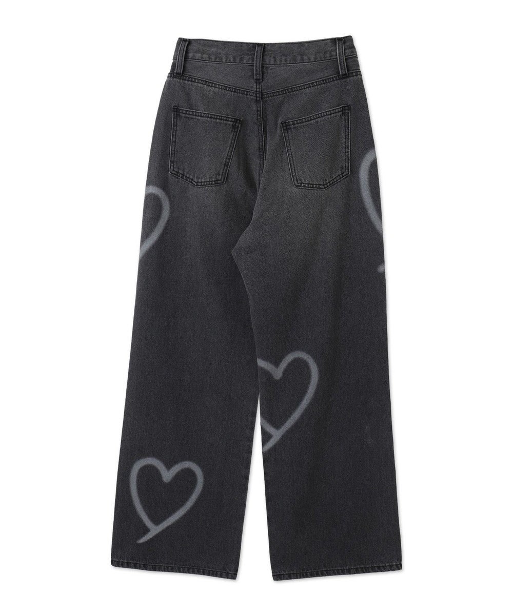 WEGO スプレーペイントストレートデニムパンツ 