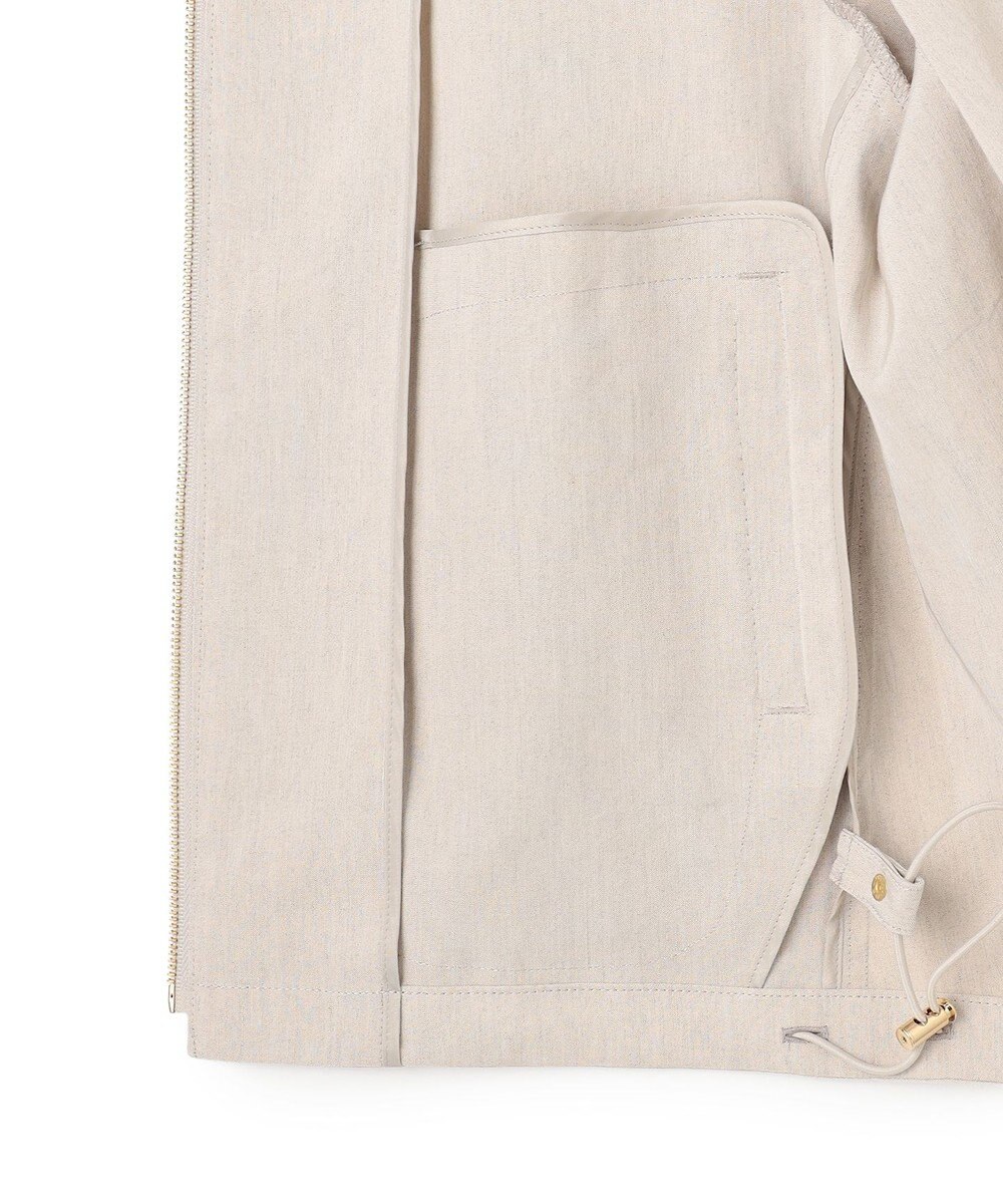 23区 リネンレーヨンストレッチ ノーカラー ブルゾン 