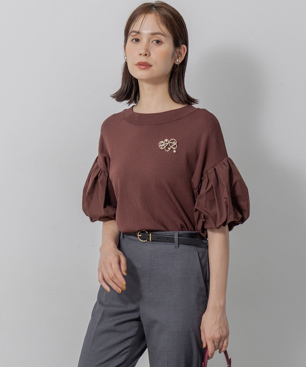 組曲 メタルラインパールポイントブローチ 