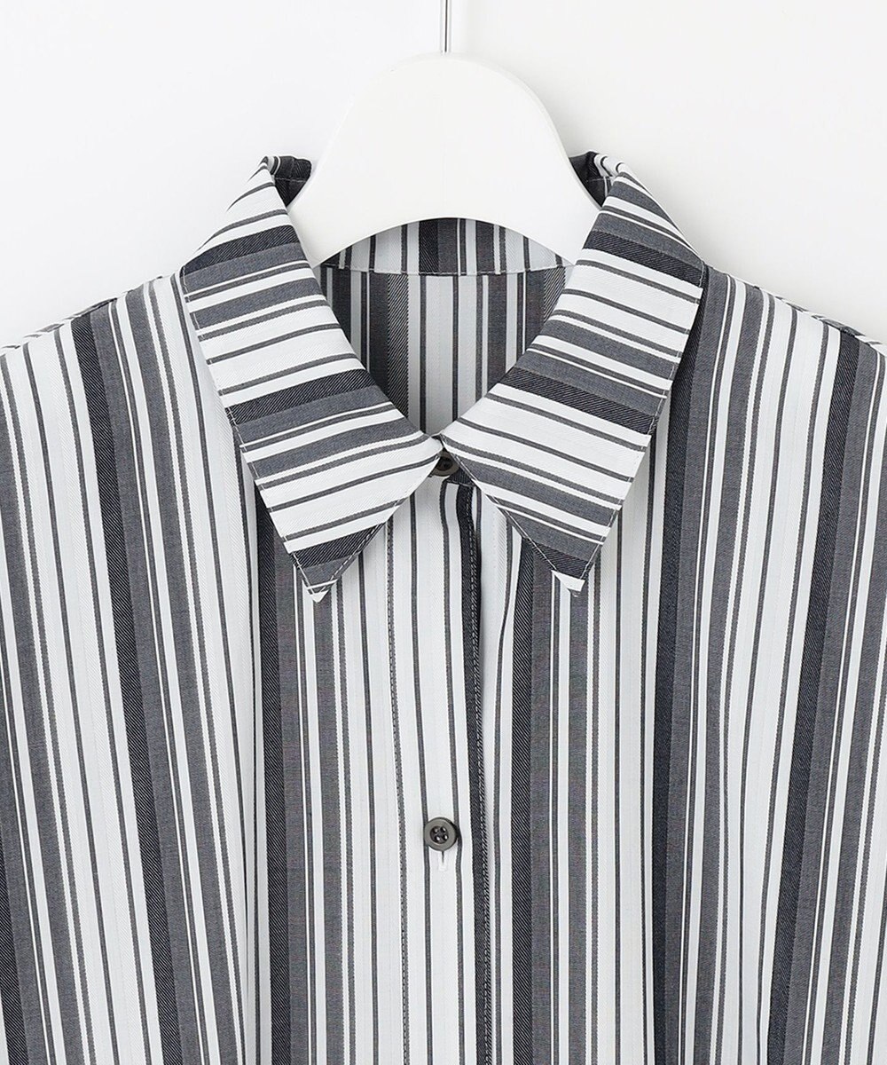 自由区 【洗える/セットアイテム】ウールブレンドベスト×ストライプワンピ 