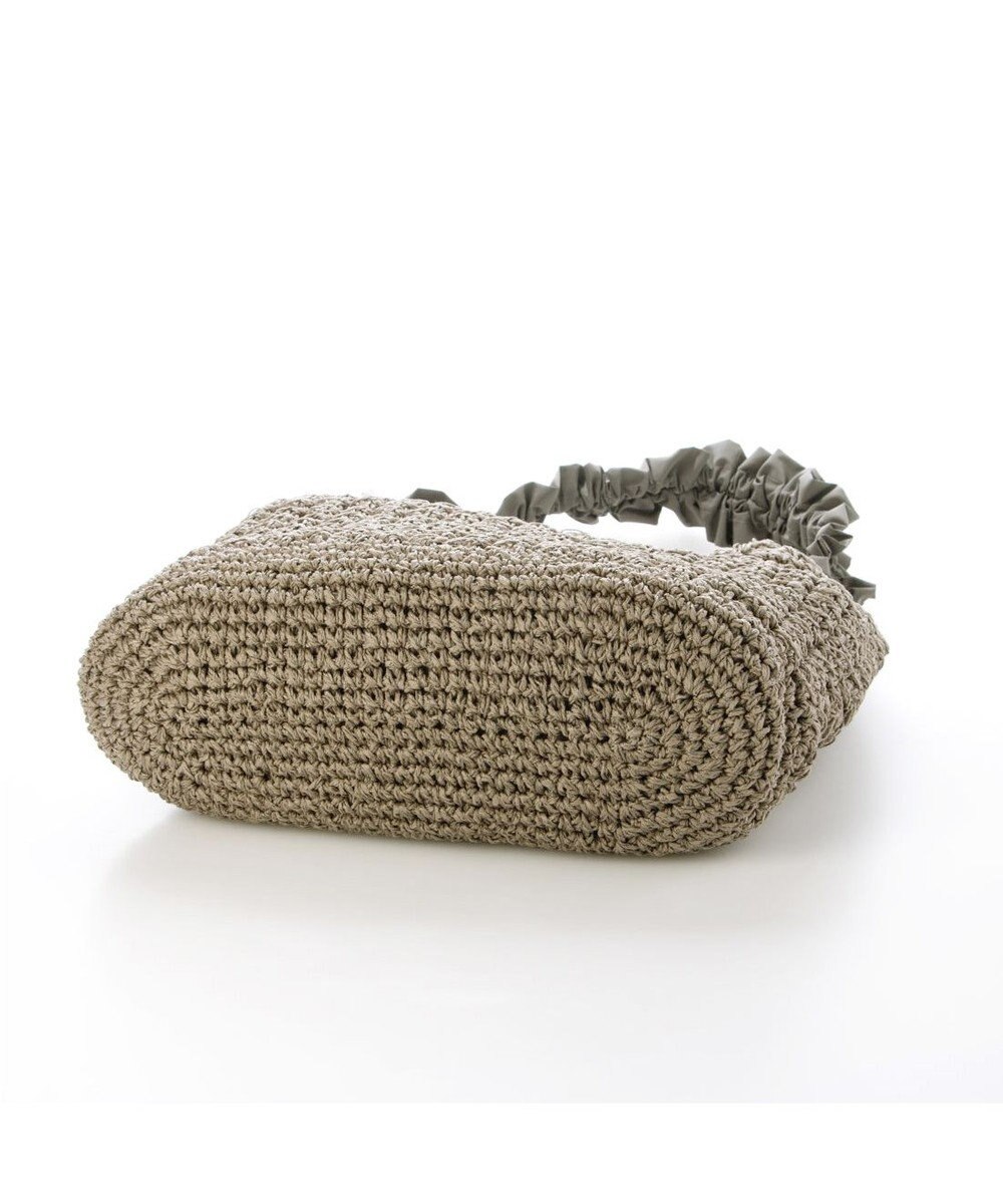 UNBILLION カシュカシュ cachecache / ドロストフリルハンドル地柄編みトート カゴバッグ 