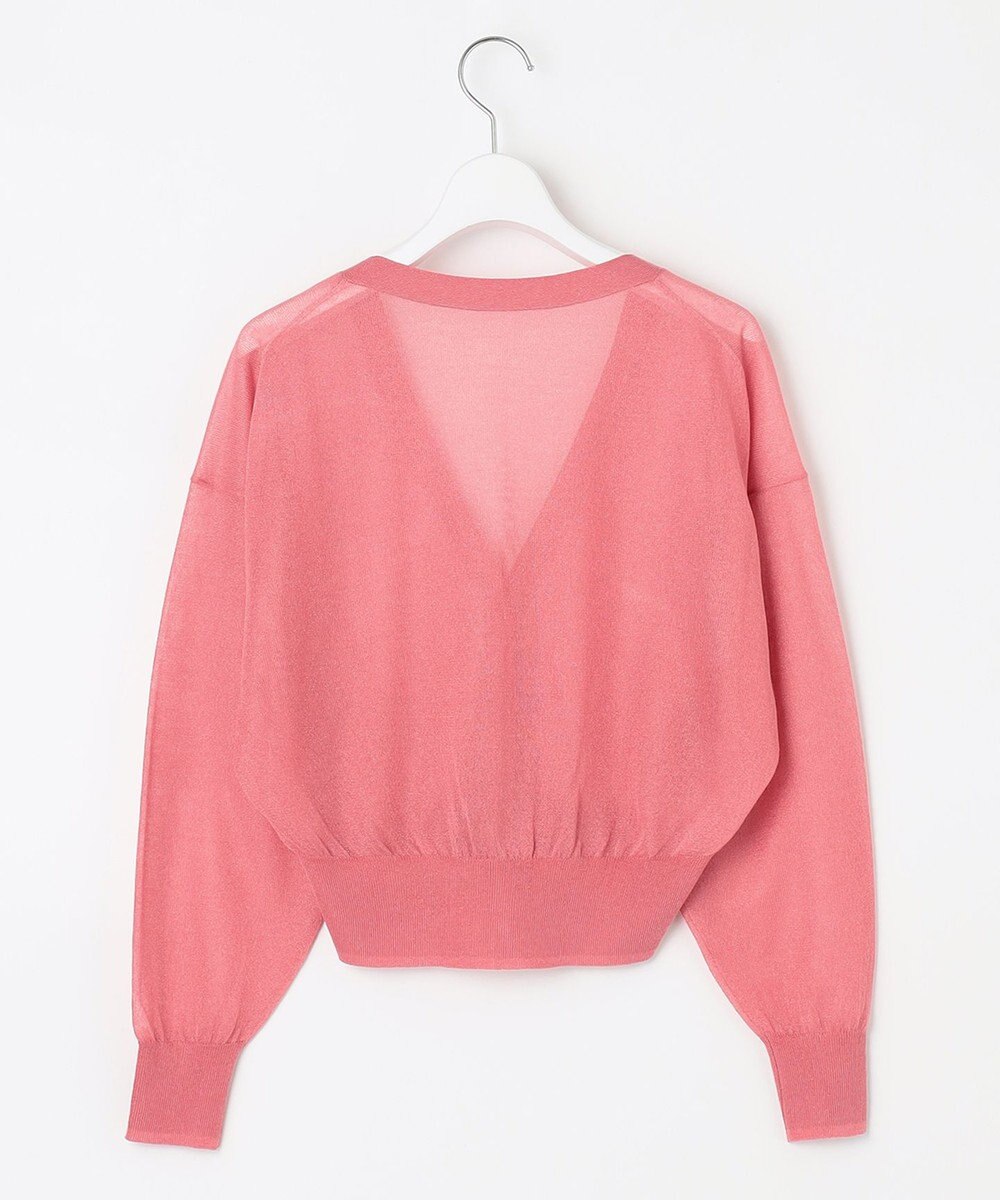 Feroux 【洗える】Vネックシアー カーデ 