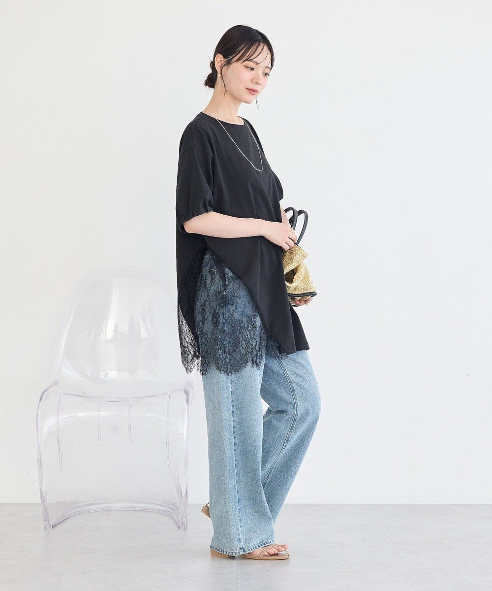 earth music&ecology アシメレースビッグTシャツ 