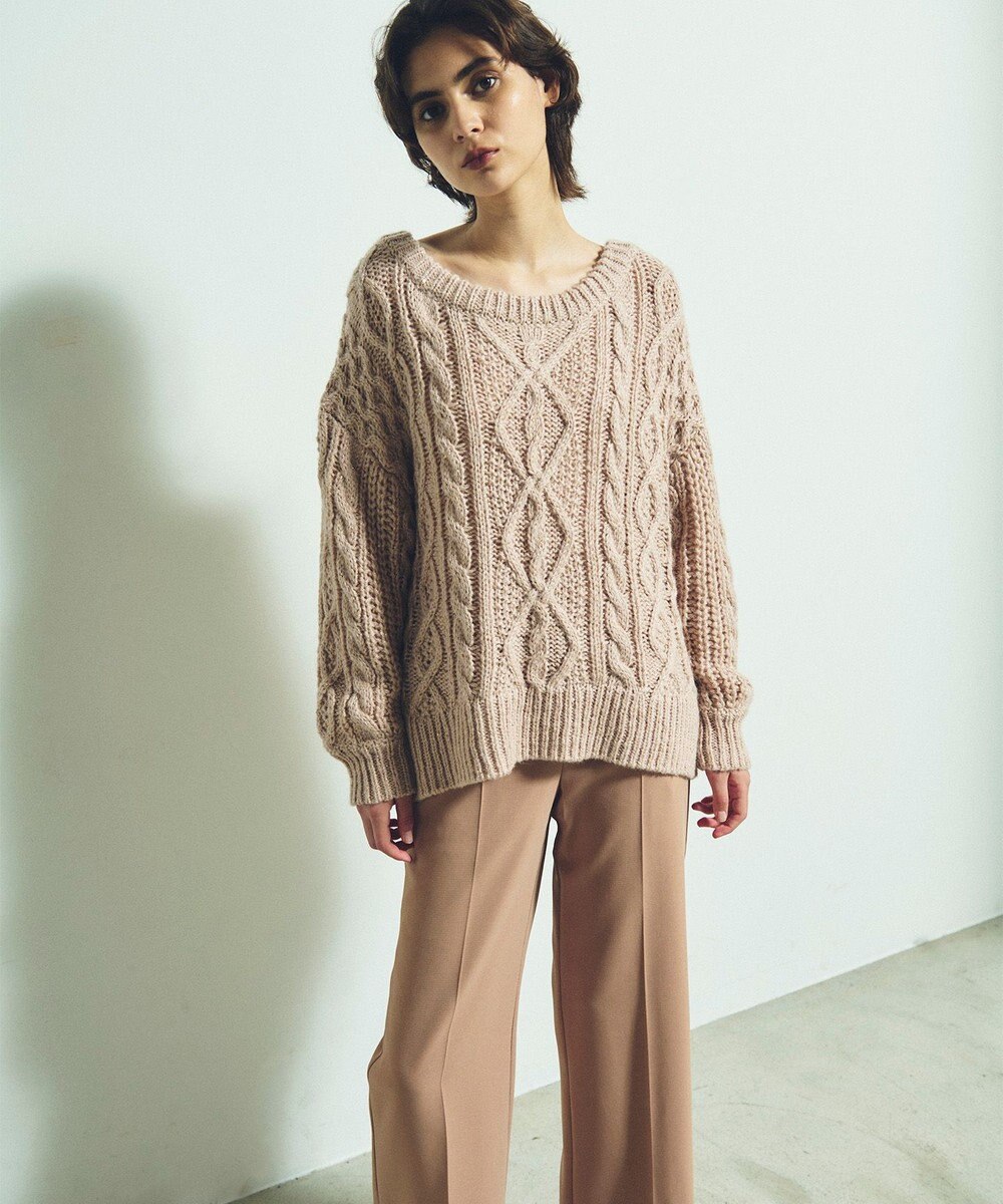 GRACE CONTINENTAL スパングルケーブルニット 