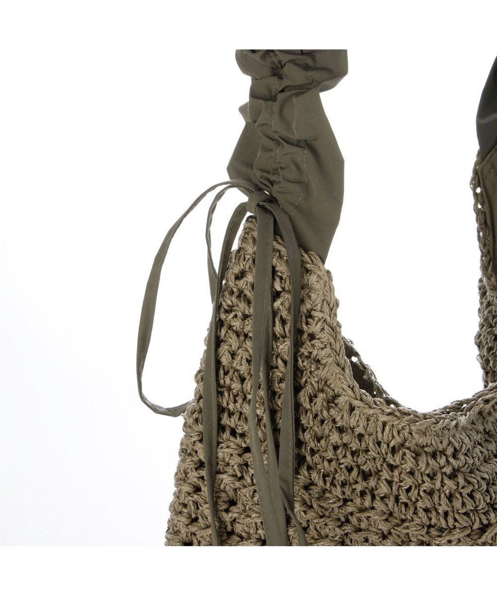 UNBILLION カシュカシュ cachecache / ドロストフリルハンドル地柄編みトート カゴバッグ 