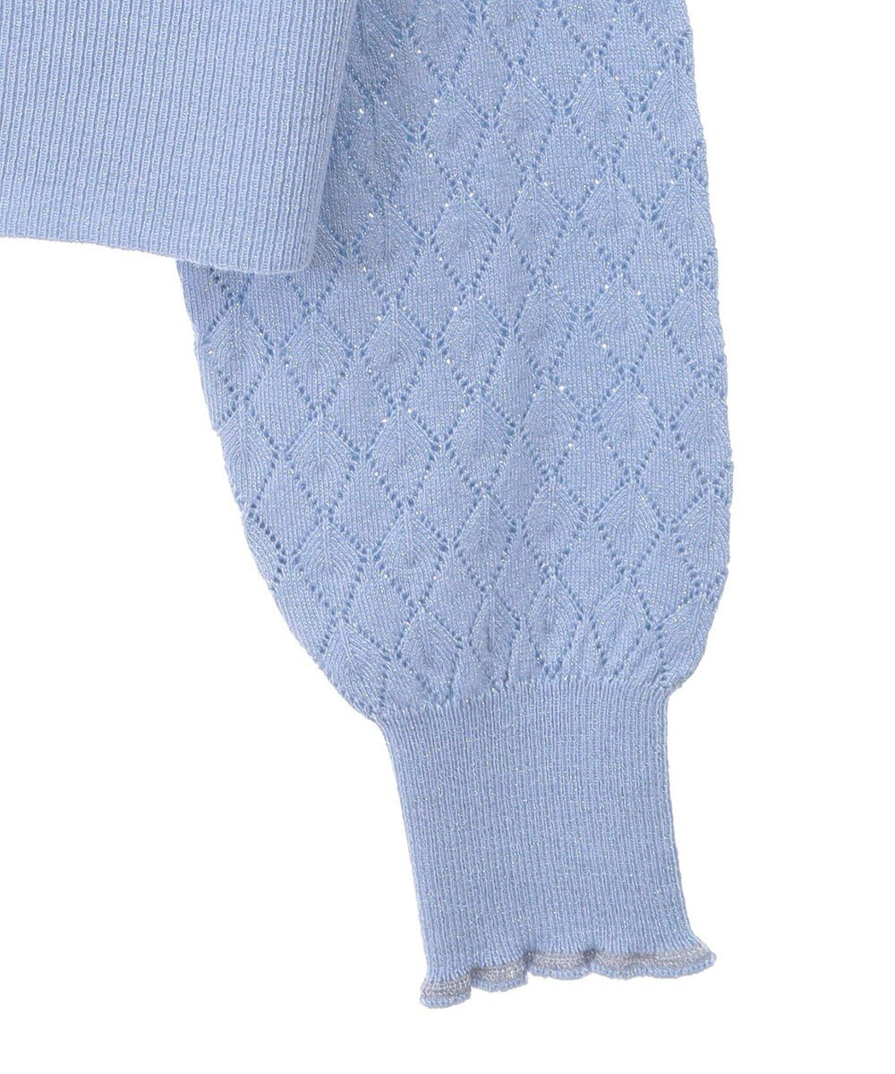 earth music&ecology シアースカラップ透かし編みカーディガン 