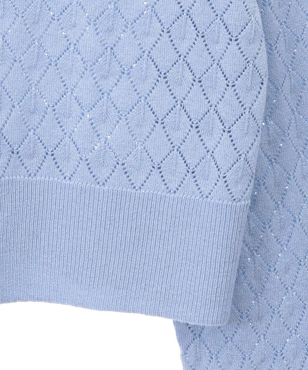 earth music&ecology シアースカラップ透かし編みカーディガン 